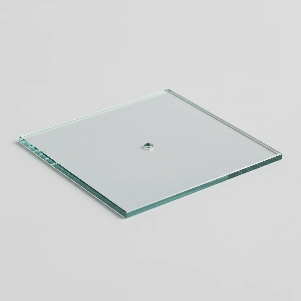 5mm Temperli Delikli Kare Boş Cam | Kare Cam Saat Yapımı
