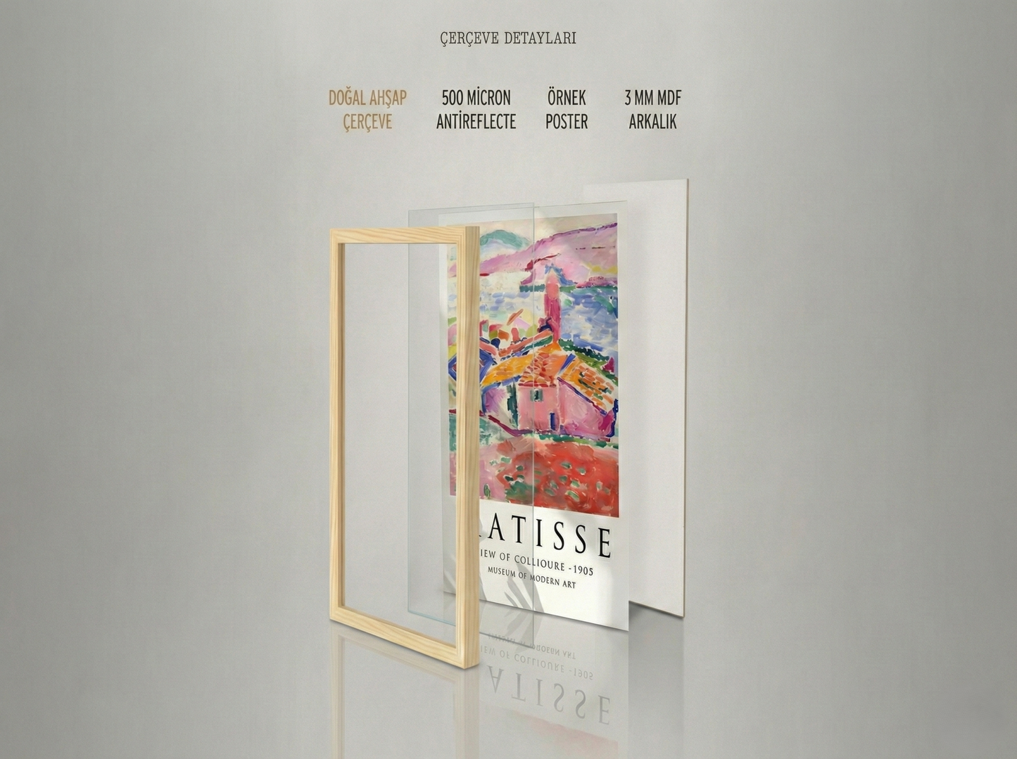 Doğal Ahşap Çerçeve  Petli - Cerceve Al