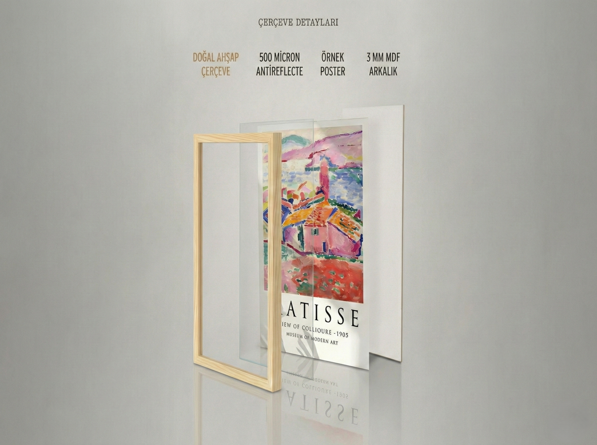 Doğal Ahşap Çerçeve  Petli - Cerceve Al