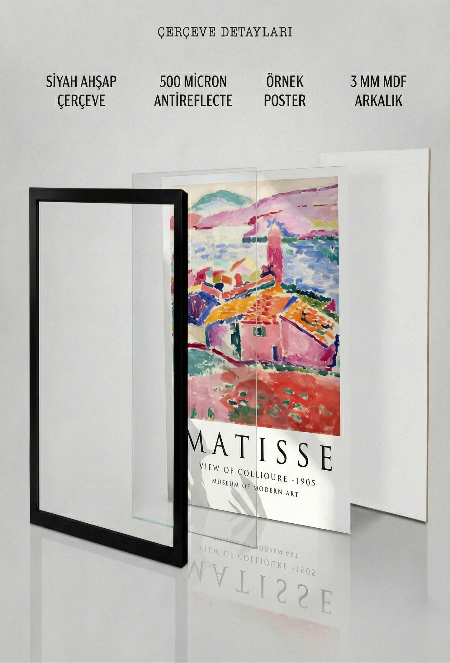 Siyah Ahşap Çerçeve Petli - Cerceve Al