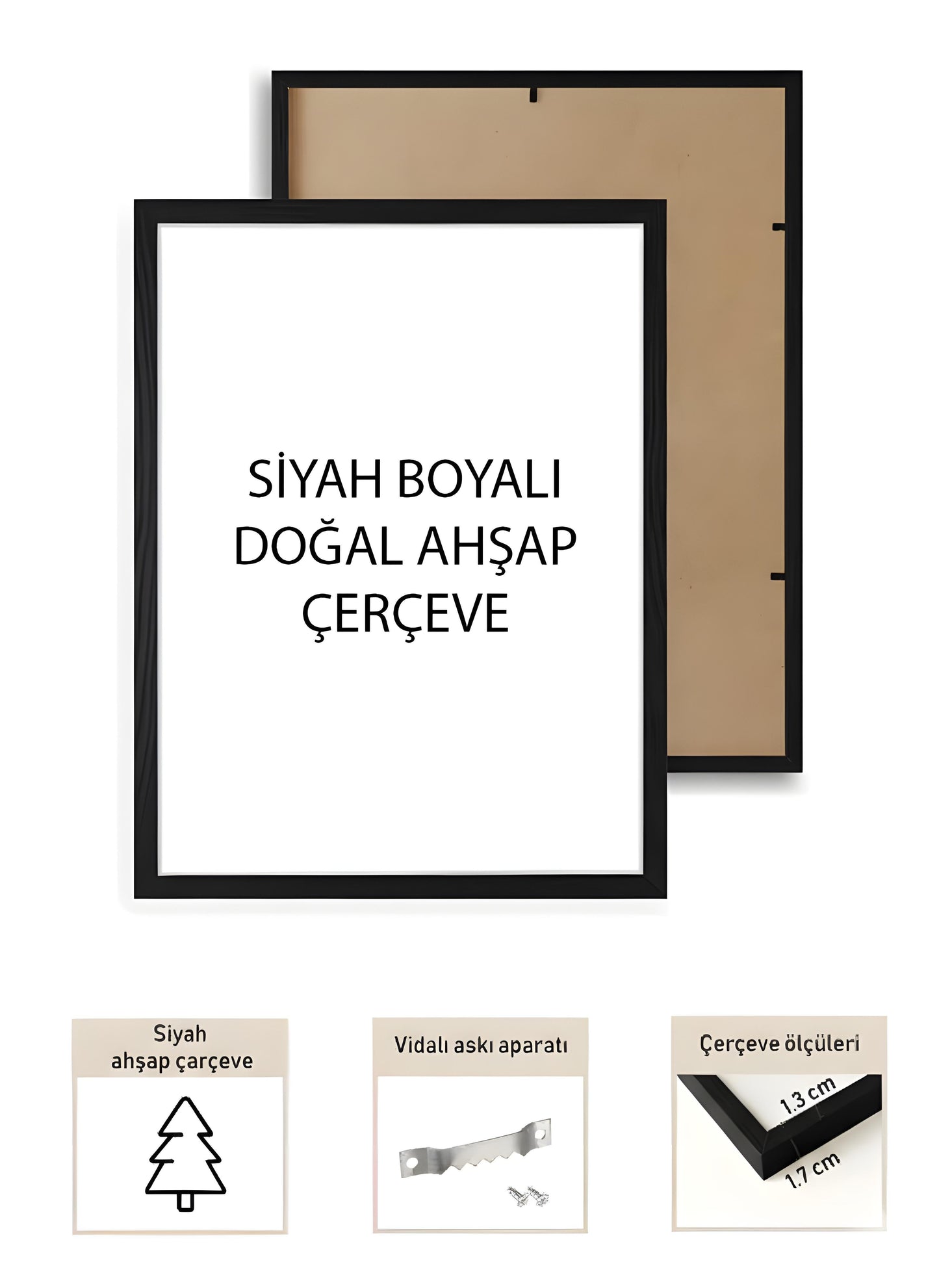 Siyah Ahşap Çerçeve - Cerceve Al