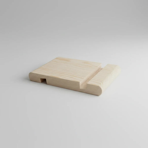 Çift Kanallı Ahşap Tablet ve Telefon Tutucu | UV/Lazer Baskı Uyumlu